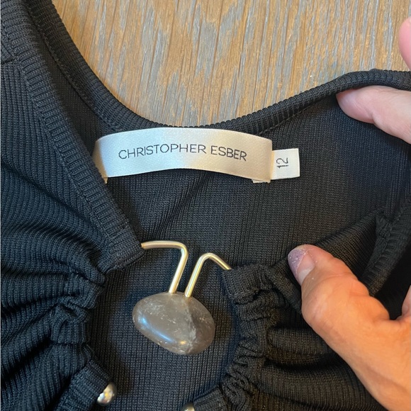 Christopher Esber Black Long Sleeve Cut Out Blouse - Picture 5 of 7